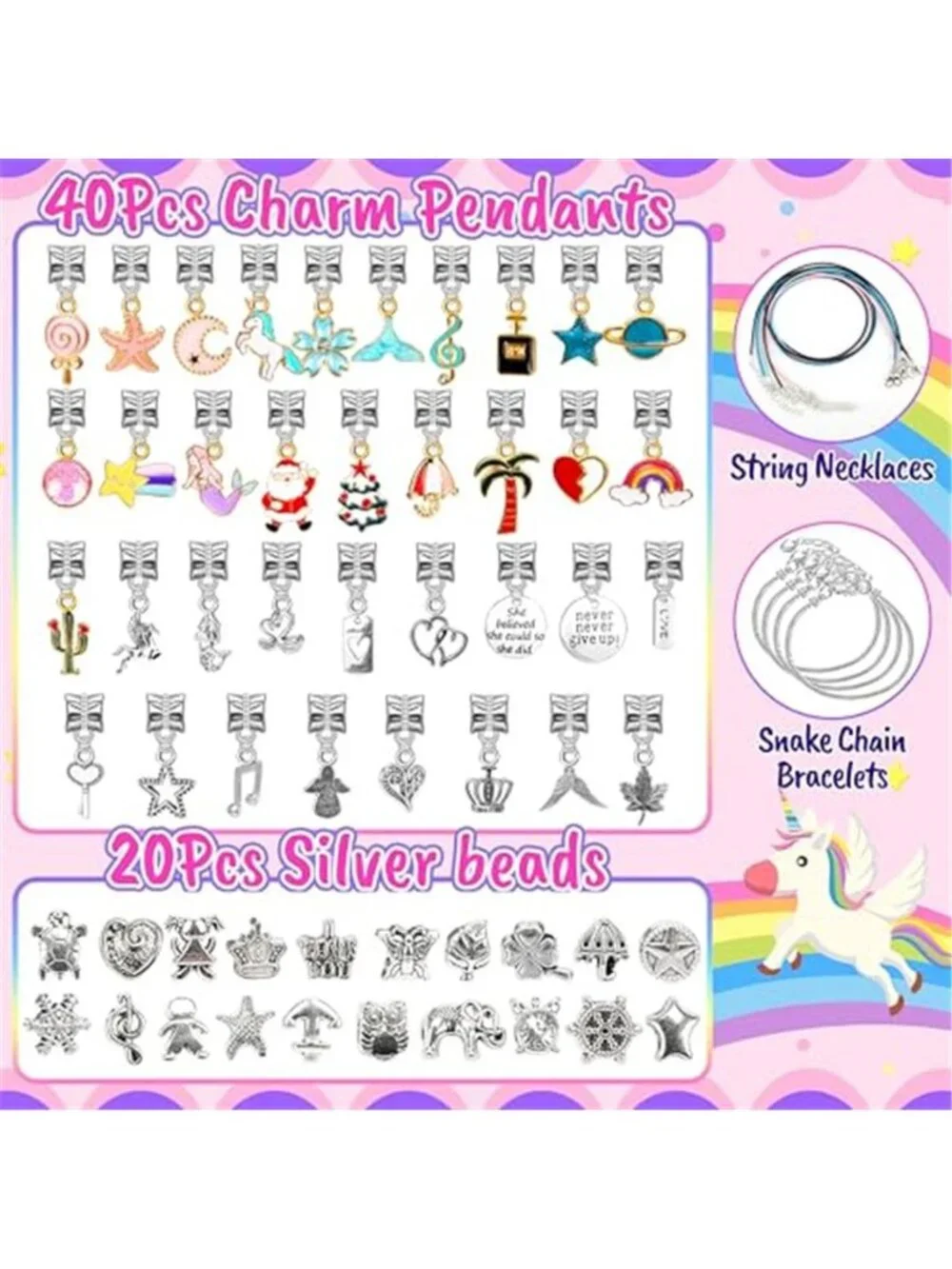 Charm Bracelet Making Kit DIY Jewelry Set Beads Gift Box Girls Craft Jewelry